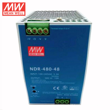 MEANWELL 75w to 480watt slim and economical NDR series din rail mount switch power supply 48VDC 10a with ul ce NDR-480-48